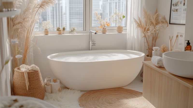 Eco-Friendly Bamboo Bathtub